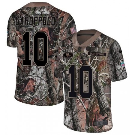 Nike 49ers #10 Jimmy Garoppolo Camo Youth Stitched NFL Limited Rush Realtree Jersey