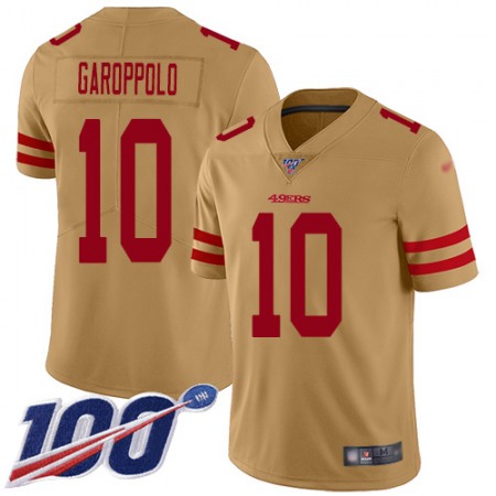 Nike 49ers #10 Jimmy Garoppolo Gold Youth Stitched NFL Limited Inverted Legend 100th Season Jersey