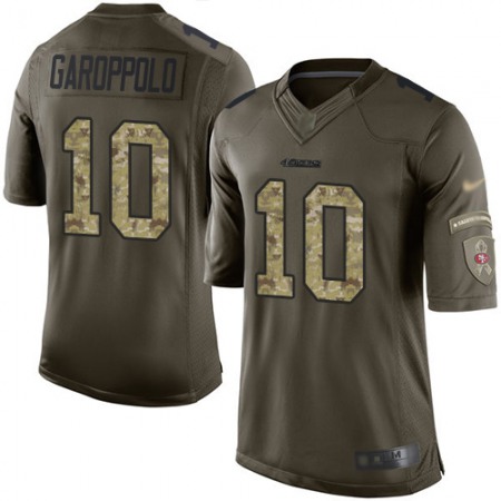 Nike 49ers #10 Jimmy Garoppolo Green Youth Stitched NFL Limited 2015 Salute to Service Jersey