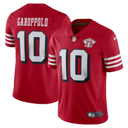 Nike 49ers #10 Jimmy Garoppolo Red Rush Men's 75th Anniversary Stitched NFL Vapor Untouchable Limited Jersey