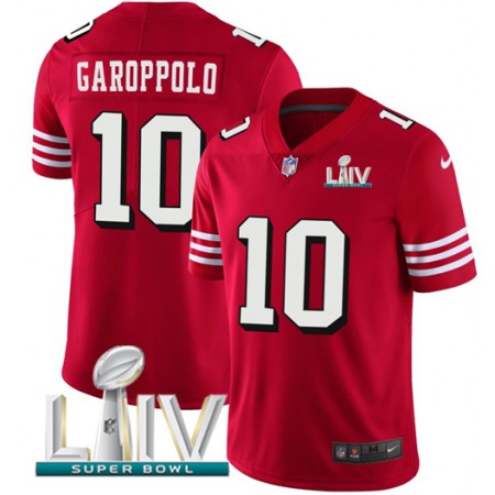 Nike 49ers #10 Jimmy Garoppolo Red Super Bowl LIV 2020 Team Color Youth Stitched NFL Vapor Untouchable Limited II Jersey