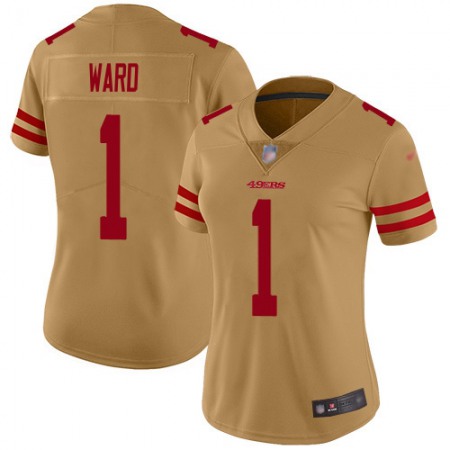 Nike 49ers #1 Jimmie Ward Gold Women's Stitched NFL Limited Inverted Legend Jersey