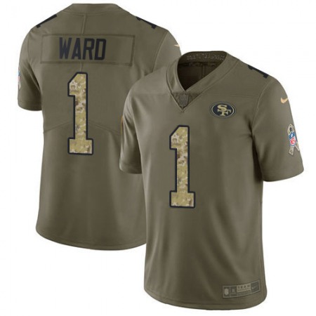 Nike 49ers #1 Jimmie Ward Olive/Camo Youth Stitched NFL Limited 2017 Salute To Service Jersey