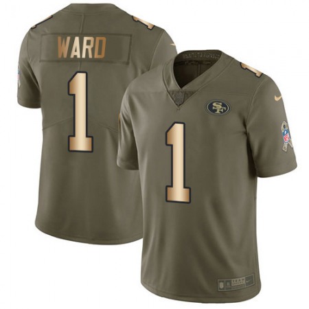 Nike 49ers #1 Jimmie Ward Olive/Gold Youth Stitched NFL Limited 2017 Salute To Service Jersey