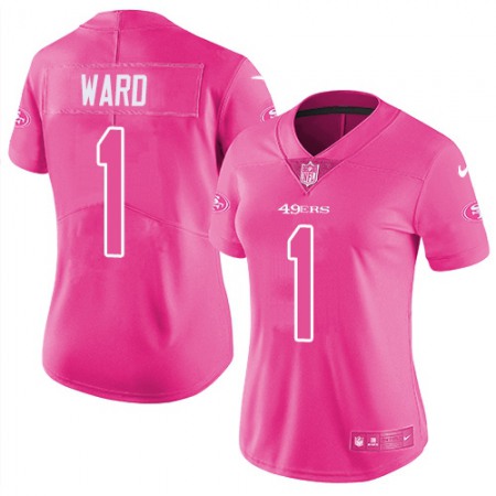 Nike 49ers #1 Jimmie Ward Pink Women's Stitched NFL Limited Rush Fashion Jersey