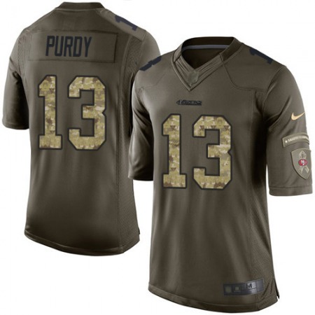 Nike 49ers #13 Brock Purdy Green Youth Stitched NFL Limited 2015 Salute To Service Jersey