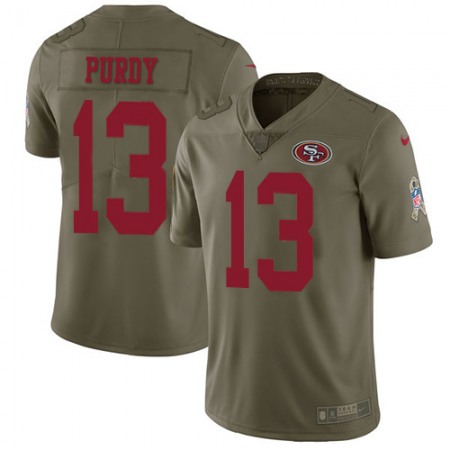 Nike 49ers #13 Brock Purdy Olive Men's Stitched NFL Limited 2017 Salute to Service Jersey