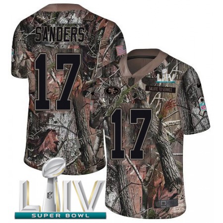 Nike 49ers #17 Emmanuel Sanders Camo Super Bowl LIV 2020 Men's Stitched NFL Limited Rush Realtree Jersey