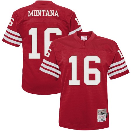 Youth San Francisco 49ers #16 Joe Montana Mitchell & Ness Scarlet 1990 Legacy Retired Player Jersey