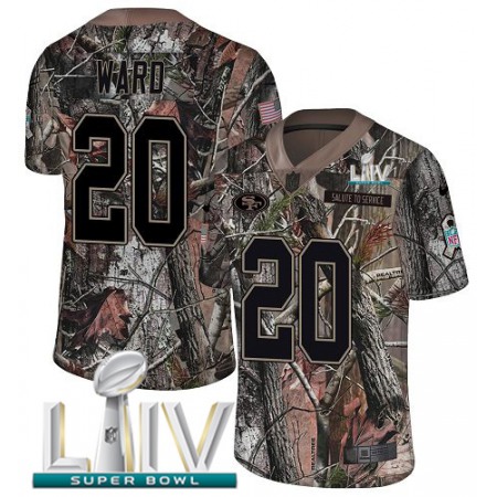 Nike 49ers #20 Jimmie Ward Camo Super Bowl LIV 2020 Youth Stitched NFL Limited Rush Realtree Jersey