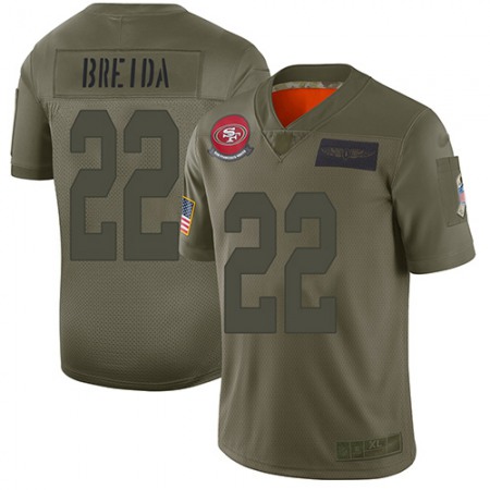 Nike 49ers #22 Matt Breida Camo Youth Stitched NFL Limited 2019 Salute to Service Jersey