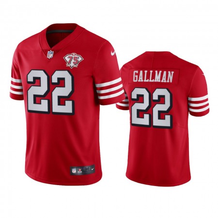 Nike 49ers #22 Wayne Gallman Red Rush Youth 75th Anniversary Stitched NFL Vapor Untouchable Limited Jersey