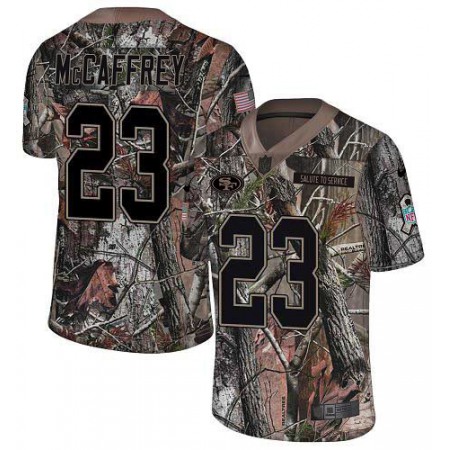 Nike 49ers #23 Christian McCaffrey Camo Men's Stitched NFL Limited Rush Realtree Jersey