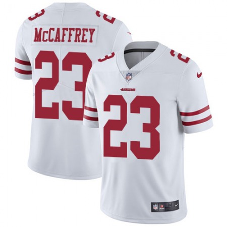 Nike 49ers #23 Christian McCaffrey White Men's Stitched NFL Vapor Untouchable Limited Jersey