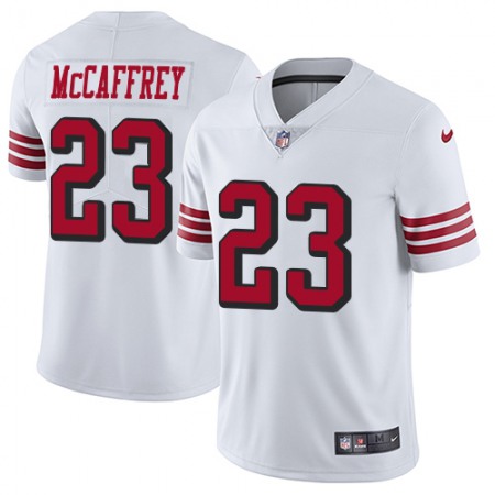 Nike 49ers #23 Christian McCaffrey White Rush Youth Stitched NFL Vapor Untouchable Limited Jersey