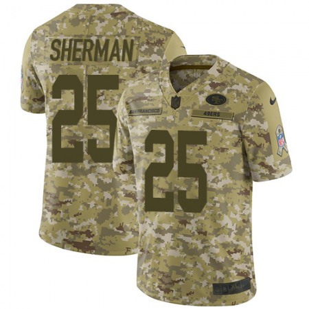 Nike 49ers #25 Richard Sherman Camo Men's Stitched NFL Limited 2018 Salute To Service Jersey