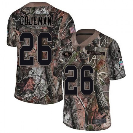 Nike 49ers #26 Tevin Coleman Camo Men's Stitched NFL Limited Rush Realtree Jersey