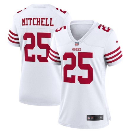 San Francisco 49ers #25 Elijah Mitchell White Women's 2022-23 Nike NFL Game Jersey