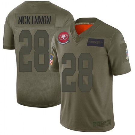 Nike 49ers #28 Jerick McKinnon Camo Youth Stitched NFL Limited 2019 Salute to Service Jersey