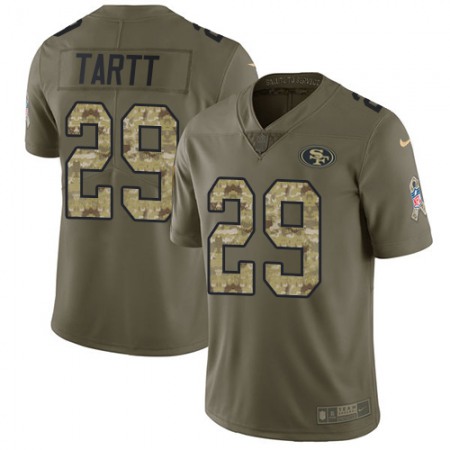 Nike 49ers #29 Jaquiski Tartt Olive/Camo Men's Stitched NFL Limited 2017 Salute To Service Jersey