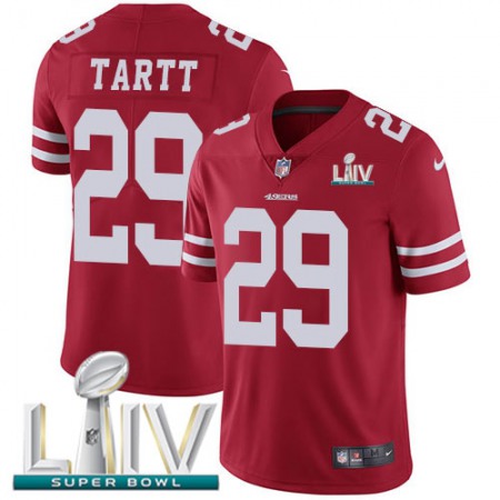 Nike 49ers #29 Jaquiski Tartt Red Super Bowl LIV 2020 Team Color Youth Stitched NFL Vapor Untouchable Limited Jersey