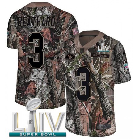 Nike 49ers #3 C.J. Beathard Camo Super Bowl LIV 2020 Youth Stitched NFL Limited Rush Realtree Jersey