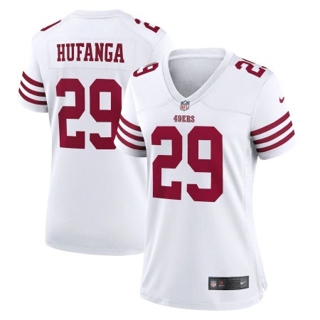 San Francisco 49ers #29 Talanoa Hufanga White Women's 2022-23 Nike NFL Game Jersey