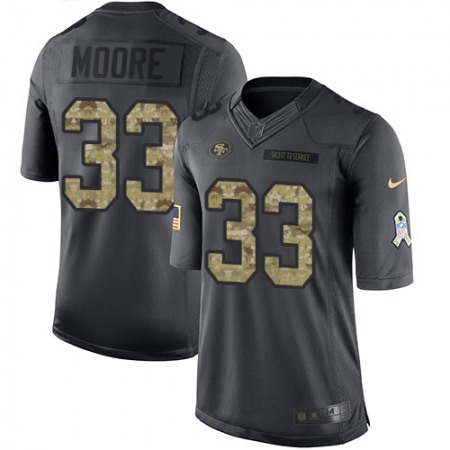 Nike 49ers #33 Tarvarius Moore Black Youth Stitched NFL Limited 2016 Salute to Service Jersey