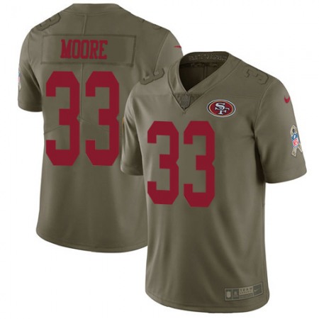 Nike 49ers #33 Tarvarius Moore Olive Men's Stitched NFL Limited 2017 Salute to Service Jersey