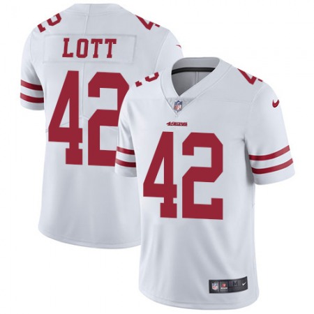 Nike 49ers #42 Ronnie Lott White Men's Stitched NFL Vapor Untouchable Limited Jersey