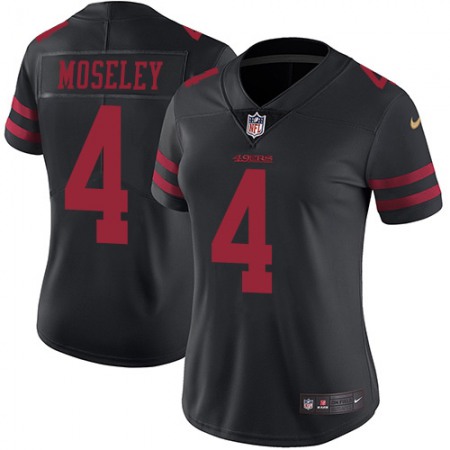 Nike 49ers #4 Emmanuel Moseley Black Alternate Women's Stitched NFL Vapor Untouchable Limited Jersey