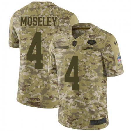 Nike 49ers #4 Emmanuel Moseley Camo Men's Stitched NFL Limited 2018 Salute To Service Jersey