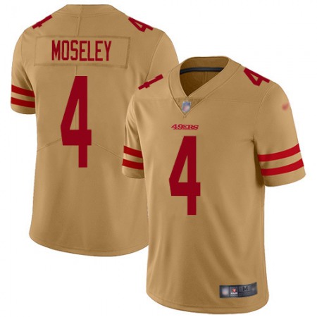 Nike 49ers #4 Emmanuel Moseley Gold Men's Stitched NFL Limited Inverted Legend Jersey