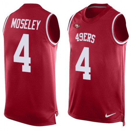 Nike 49ers #4 Emmanuel Moseley Red Team Color Men's Stitched NFL Limited Tank Top Jersey