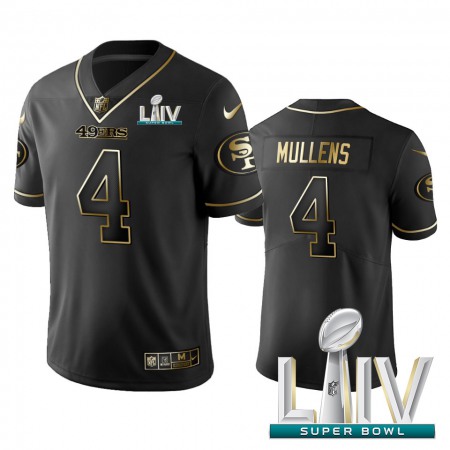 Nike 49ers #4 Nick Mullens Black Golden Super Bowl LIV 2020 Limited Edition Stitched NFL Jersey