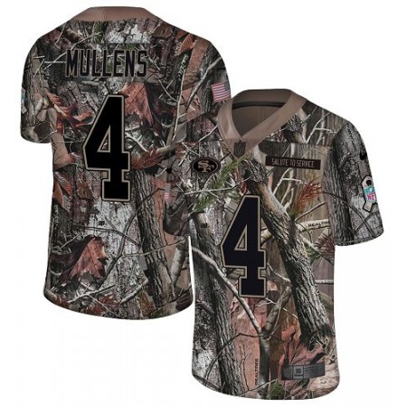 Nike 49ers #4 Nick Mullens Camo Youth Stitched NFL Limited Rush Realtree Jersey