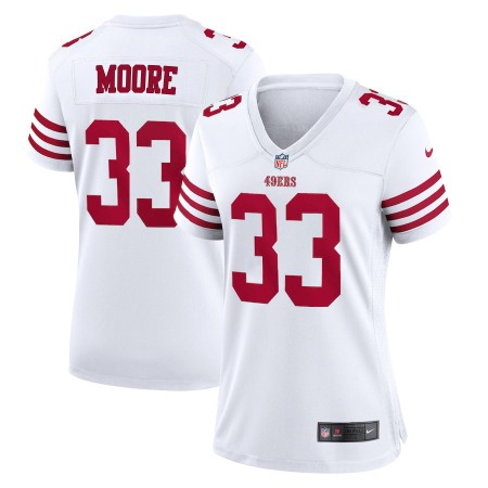 San Francisco 49ers #33 Tarvarius Moore Scarlet Women's 2022-23 Nike NFL Game Jersey