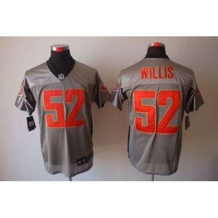 Nike 49ers #52 Patrick Willis Grey Shadow Men's Stitched NFL Elite Jersey