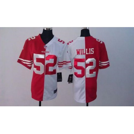 Nike 49ers #52 Patrick Willis Red/White Women's Stitched NFL Elite Split Jersey