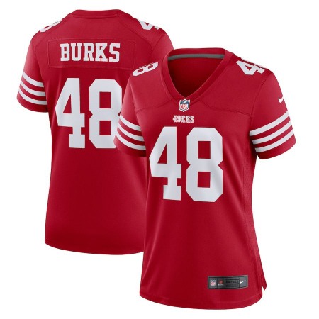 San Francisco 49ers #48 Oren Burks Scarlet Women's 2022-23 Nike NFL Game Jersey