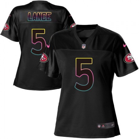 San Francisco 49ers #5 Trey Lance Black Women's NFL Fashion Game Jersey