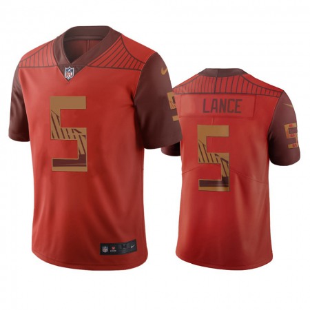 San Francisco 49ers #5 Trey Lance Orange Vapor Limited City Edition NFL Jersey