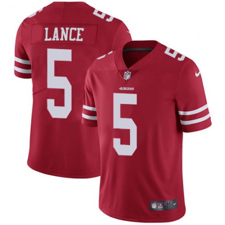 San Francisco 49ers #5 Trey Lance Red Team Color Men's Stitched NFL Vapor Untouchable Limited Jersey