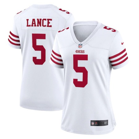 San Francisco 49ers #5 Trey Lance Scarlet Women's 2022-23 Nike NFL Game Jersey