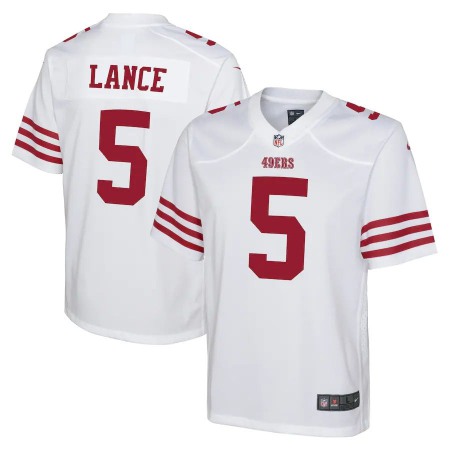 San Francisco 49ers #5 Trey Lance White Youth 2022-23 Nike NFL Game Jersey