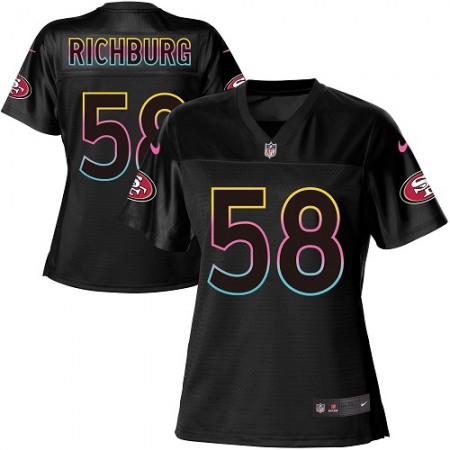 Nike 49ers #58 Weston Richburg Black Women's NFL Fashion Game Jersey