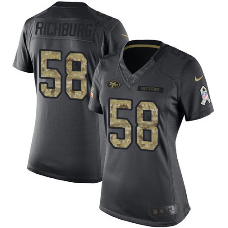 Nike 49ers #58 Weston Richburg Black Women's Stitched NFL Limited 2016 Salute to Service Jersey