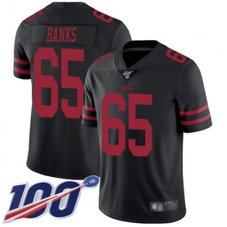 Nike 49ers #65 Aaron Banks Black Alternate Men's Stitched NFL 100th Season Vapor Limited Jersey