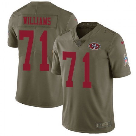 San Francisco 49ers #71 Trent Williams Olive Men's Stitched NFL Limited 2017 Salute to Service Jersey