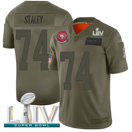 Nike 49ers #74 Joe Staley Camo Super Bowl LIV 2020 Youth Stitched NFL Limited 2019 Salute To Service Jersey